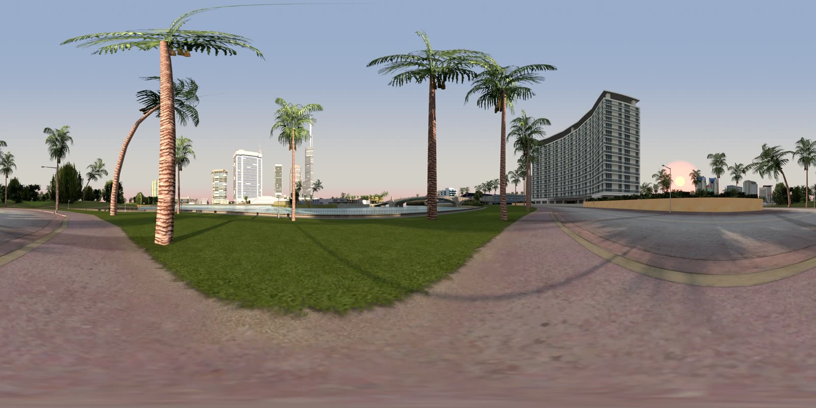 An equirectangular panorama rendered from the game geometry.